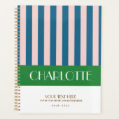 スタイリッシュカラフルストライプパーソナライズされたプランナー プランナー手帳 (正面)