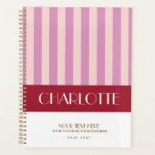 スタイリッシュカラフルストライプパーソナライズされたプランナー プランナー手帳 (正面)