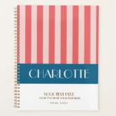 スタイリッシュカラフルストライプパーソナライズされたプランナー プランナー手帳 (正面)