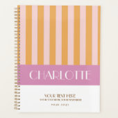 スタイリッシュカラフルストライプパーソナライズされたプランナー プランナー手帳 (正面)