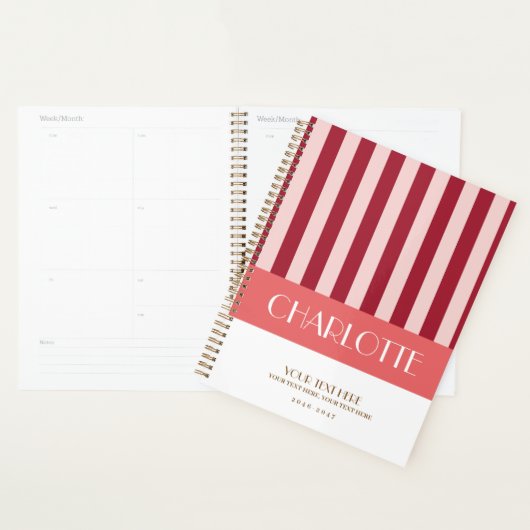 スタイリッシュカラフルストライプパーソナライズされたプランナー プランナー手帳 (ディスプレー)