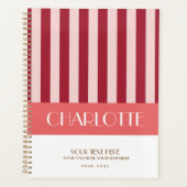 スタイリッシュカラフルストライプパーソナライズされたプランナー プランナー手帳 (正面)
