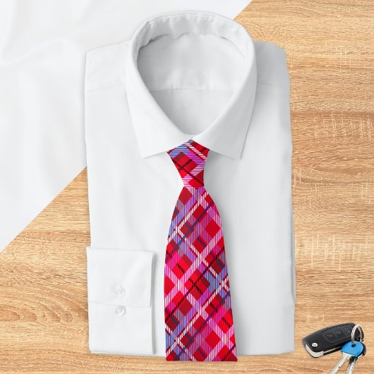 スタイリッシュカラフルモダンタータンチェックパターン（の模様が）ある板 ネクタイ