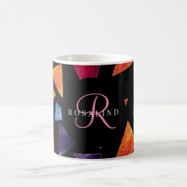 スタイリッシュカラフル三角形パタモノグラムのーン コーヒーマグカップ