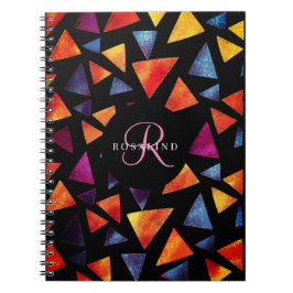 スタイリッシュカラフル三角形パタモノグラムのーン ノートブック