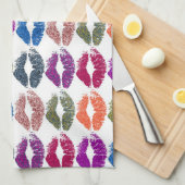 スタイリッシュカラフル唇#13 キッチンタオル (四つ折り)