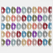 スタイリッシュカラフル唇#39 フリースブランケット (正面(横))