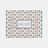 スタイリッシュカラフル抽象芸術幾何学模様 フリースブランケット (正面(横))