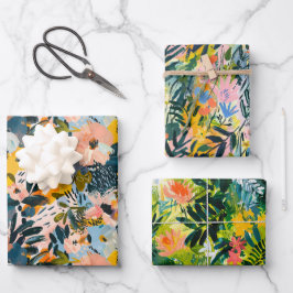 スタイリッシュカラフル抽象芸術 ラッピングペーパーシート