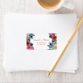 スタイリッシュカラフル水カラーフローラブーケデザイン ラベル (インサイチュ)