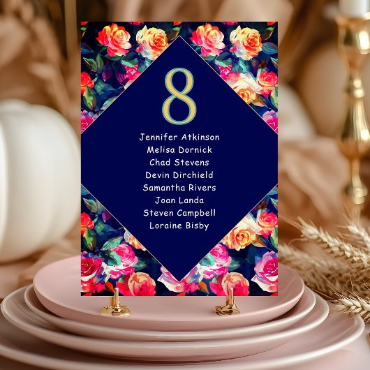 スタイリッシュカラフル結婚の席 テーブルナンバー