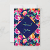スタイリッシュカラフル結婚花 サンキューカード (正面)