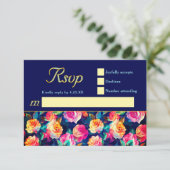 スタイリッシュカラフル結婚花 出欠カード (スタンド正面)