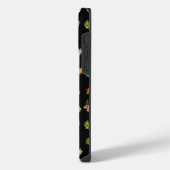 スタイリッシュカラフル花模様(黒) iPhoneケース (左側面)