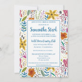スタイリッシュカラフル花 招待状 (正面)