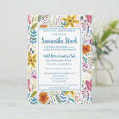 スタイリッシュカラフル花 招待状 (スタンド正面)