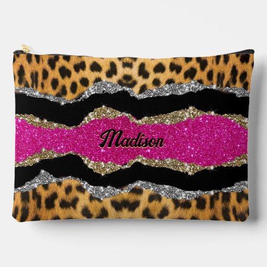 スタイリッシュガーリーアニマルプリント アクセサリーポーチ (正面)