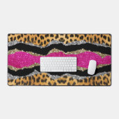 スタイリッシュガーリーアニマルプリント デスクマット (キーボード&マウス)