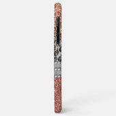 スタイリッシュガーリーバラ金ゴールドグリッターレオパードモノグラム Case-Mate iPhoneケース (裏面/左)