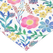 スタイリッシュガーリーピンクの花の手絵を描の ショートテーブルランナー (コーナー)