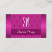 スタイリッシュガーリーピンクシックとモノグラムプロフェッショナル 名刺 (正面)