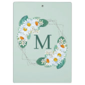 スタイリッシュガーリーフローラ銀スパークルモノグラム クリップボード (裏面)