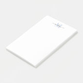 スタイリッシュガーリーモダンScript Monogram Dusty Blue ポストイット (アングル)