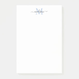スタイリッシュガーリーモダンScript Monogram Dusty Blue ポストイット