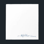 スタイリッシュガーリーモダンScript Navy Blue ノートパッド<br><div class="desc">スタイリッシュガーリーモダンScript Navy Blue Notepad</div>