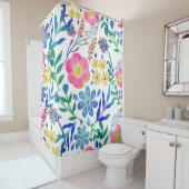 スタイリッシュガーリー花手絵を描デザイン シャワーカーテン (インサイチュ)