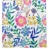 スタイリッシュガーリー花手絵を描デザイン シャワーカーテン (正面)