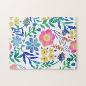 スタイリッシュガーリー花手絵を描デザイン ジグソーパズル (横)