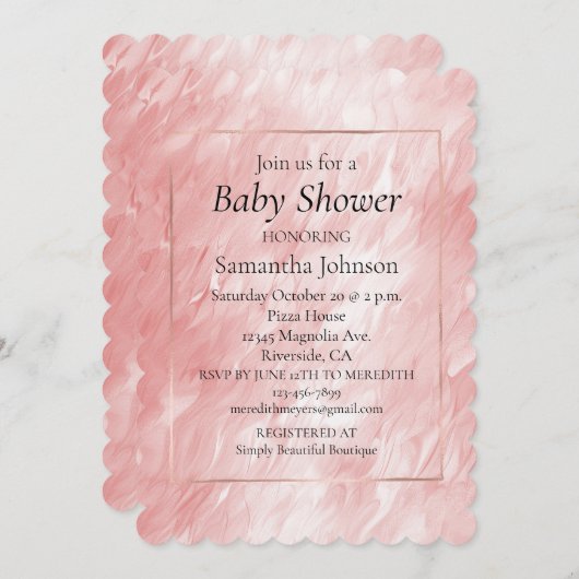 スタイリッシュガーリー赤面 招待状 (正面/裏面)