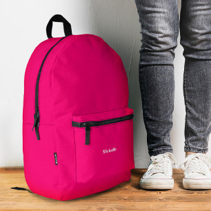 スタイリッシュガーリーNeon Hot Pinkモダン To School プリントバックパック