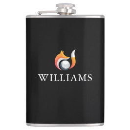 スタイリッシュキツネ及びゴルフボパーソナライズされたール名 フラスク