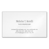 スタイリッシュクラシカル白エレガント平野シンプル マグネット名刺 (正面)