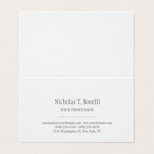 スタイリッシュクラシカル白エレガント平野シンプル 名刺 (外部フラット)
