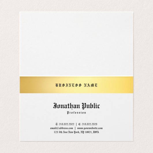 スタイリッシュクラシックトレンディーオールド英語文字金ゴールド 名刺 (内部フラット)
