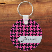 スタイリッシュクラシックピ千鳥格子のンク(モノグラム) キーホルダー (正面)