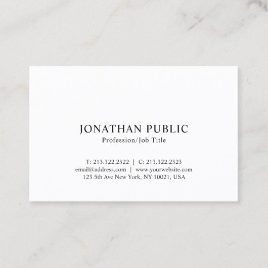 スタイリッシュクラシックルックプレーンミニマル懐かしい 名刺 (正面)