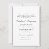 スタイリッシュクラシック縁どScript Elegant Wedding RSVP 招待状 (正面)