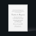 スタイリッシュクラシック縁どScript Elegant Wedding RSVP 招待状<br><div class="desc">スタイリッシュフォーマルクラシック伝統的RSVPの詳細で狭い縁どRSVPの招待状とエレガントなウェディング</div>