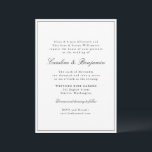 スタイリッシュクラシック縁どScript Elegant Wedding RSVP 招待状<br><div class="desc">スタイリッシュフォーマルクラシック伝統的RSVPの詳細で狭い縁どRSVPの招待状とエレガントなウェディング</div>