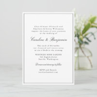 スタイリッシュクラシック縁どScript Elegant Wedding RSVP