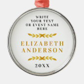 スタイリッシュクラシック金ゴールドリース大学院成功メダル メタルオーナメント (正面)