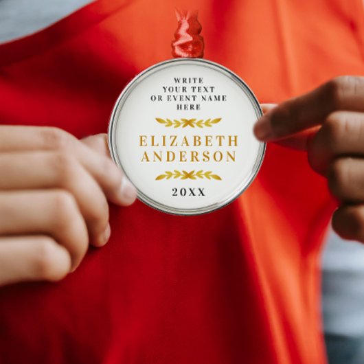 スタイリッシュクラシック金ゴールドリース大学院成功メダル メタルオーナメント