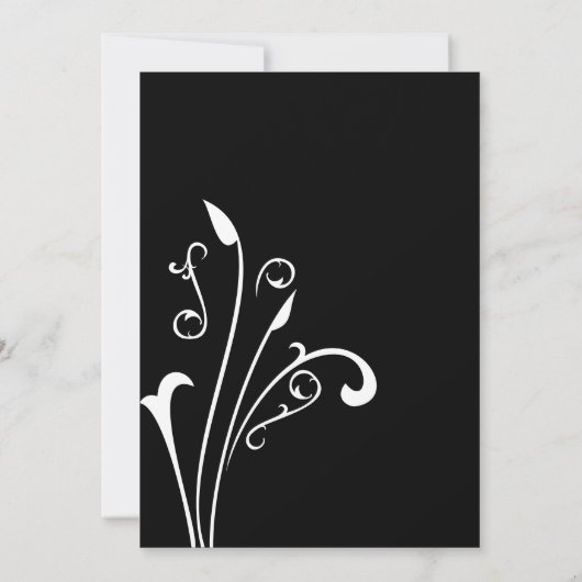 スタイリッシュクラシック黒レトロオーナメントベビーシャワー 招待状 (裏面)