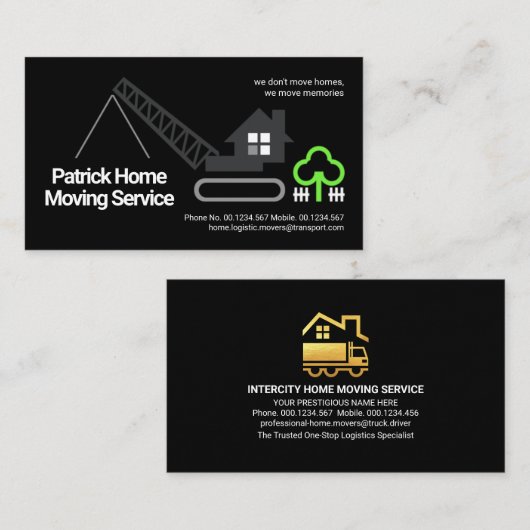 スタイリッシュクリエイティブホーム移動式クレーン 名刺 (正面/裏面)