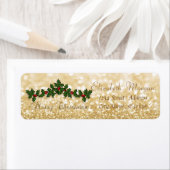 スタイリッシュクリスマスのベリーの枝、キラキラ ラベル (インサイチュ)