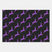 スタイリッシュクリスマスカラーグリッタートナカイ ラッピングペーパーシート (正面)